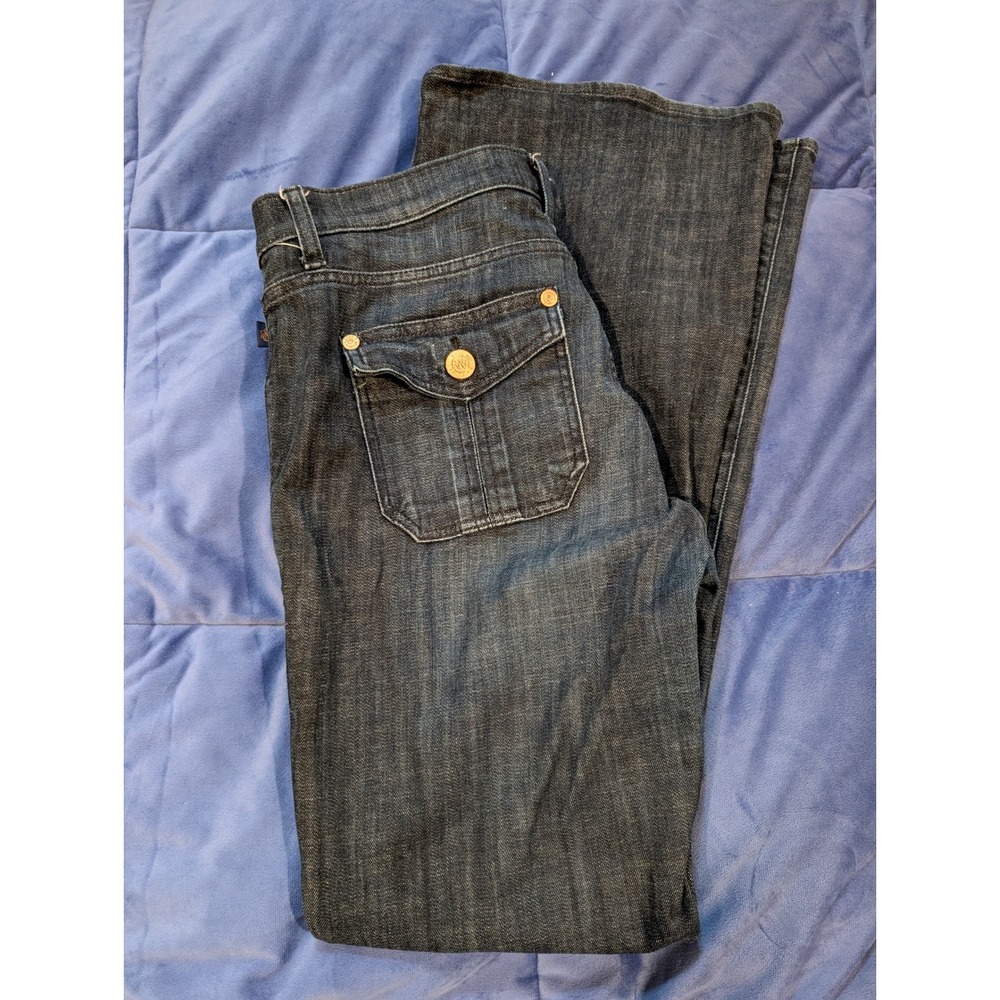 Rock & Republic Scorpion‎ Jeans Dark Wash Wide Leg Flap Pocket Y2K - Size 12